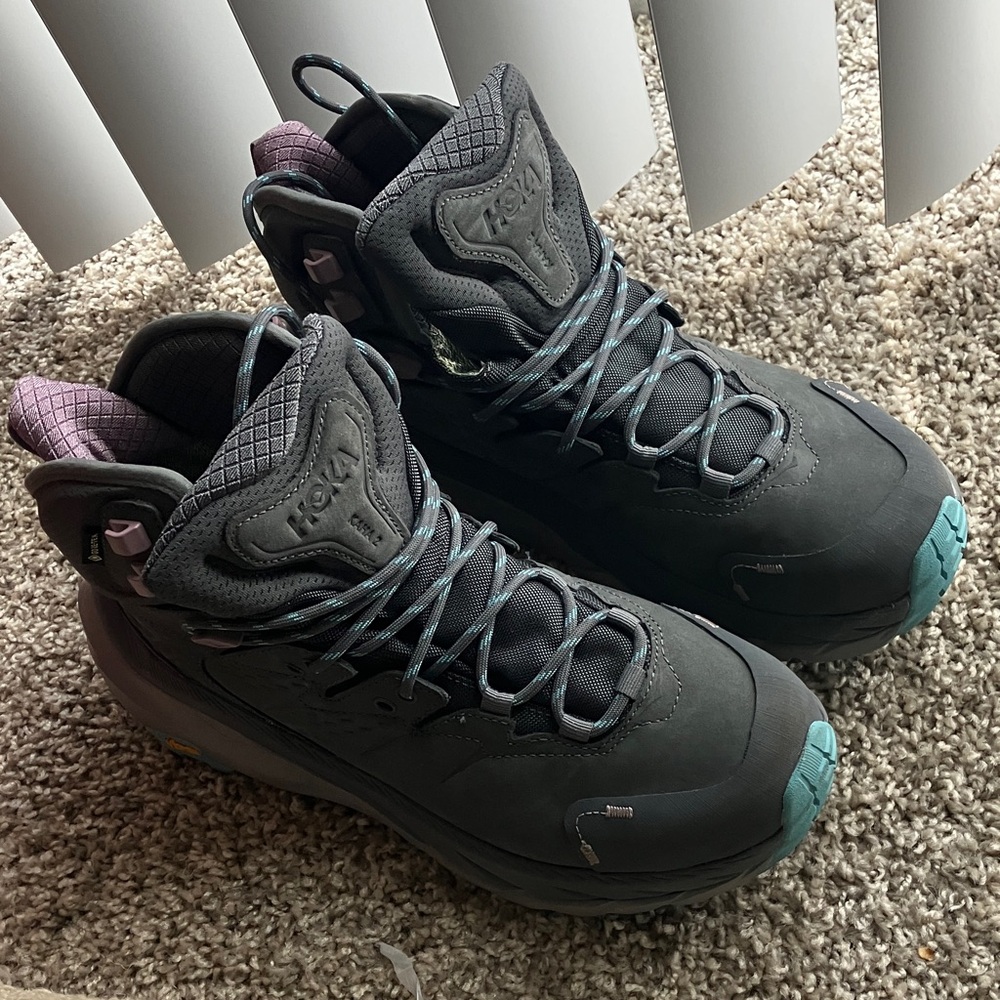 Hoka Women's Gray and Teal Athletic Shoes